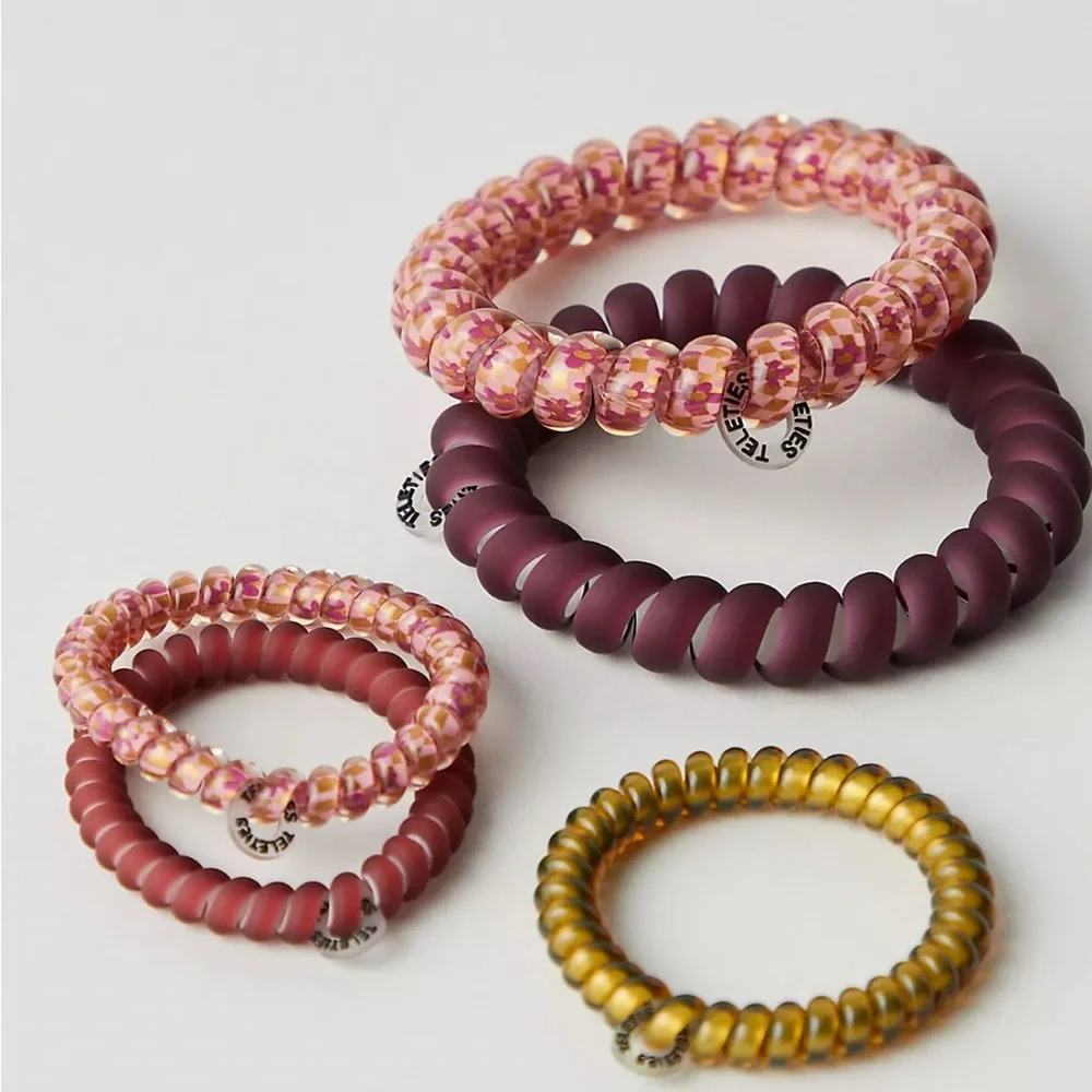 Teleties Mix Pack 5 Hair Ties Burgundy Bliss